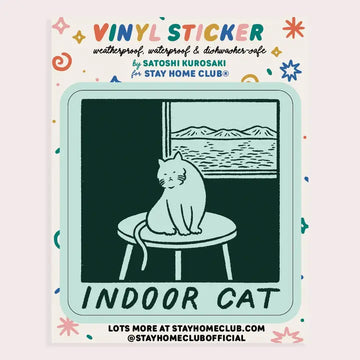 Stay Home Club - Vinyl Sticker - Indoor Cat (Satoshi)