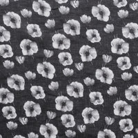 Linen - Digital Print - Poppies - Black White