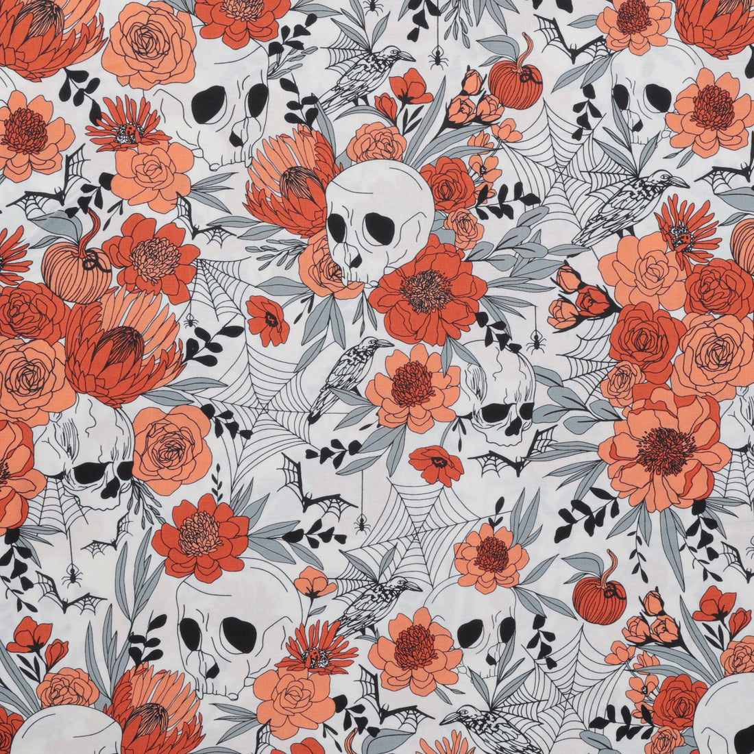 Moda - Cotton - Noir - Haunted Garden - Ghost