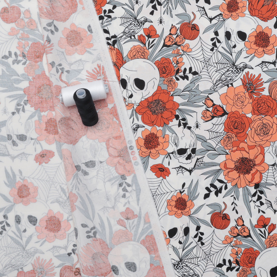 Moda - Cotton - Noir - Haunted Garden - Ghost