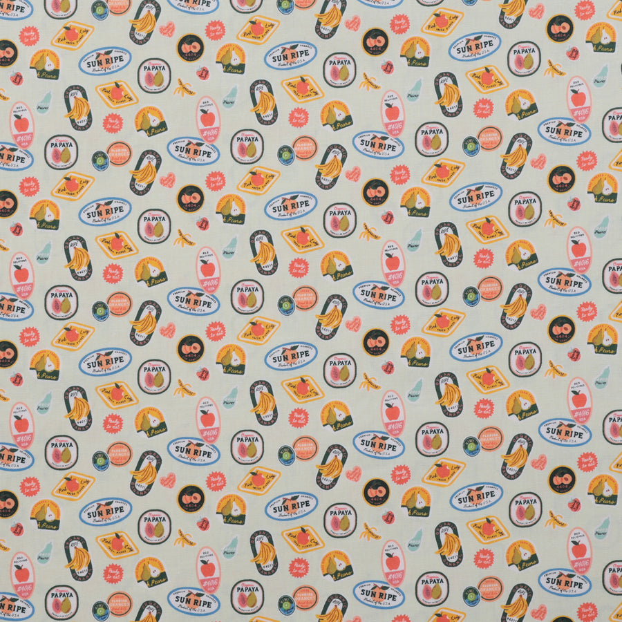 Rifle Paper Co. - Cotton - Orchard - Fruit Stickers - Khaki