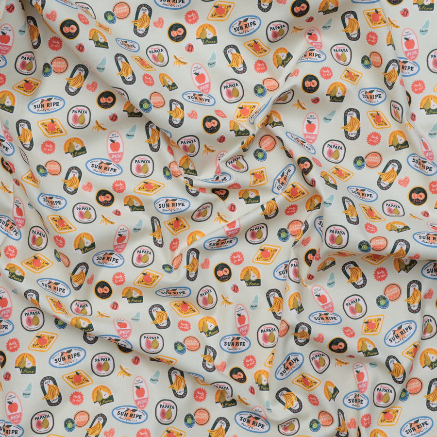 Rifle Paper Co. - Cotton - Orchard - Fruit Stickers - Khaki