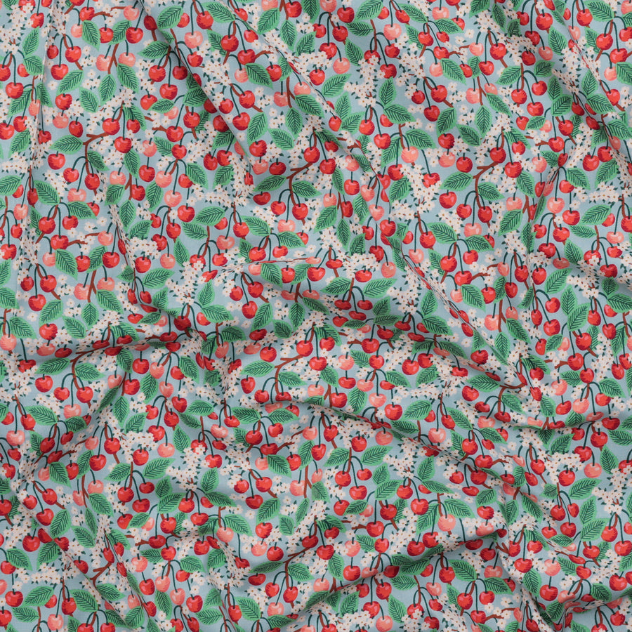 Rifle Paper Co. - Cotton - Orchard - Cherry Blossom - Light Blue