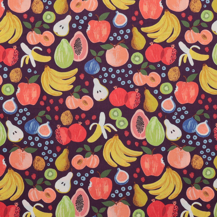 Rifle Paper Co. - Cotton - Orchard - Fruit Stand - Burgundy