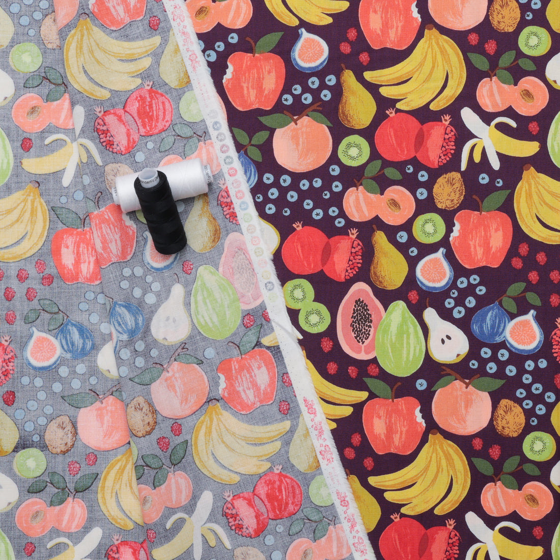 Rifle Paper Co. - Cotton - Orchard - Fruit Stand - Burgundy