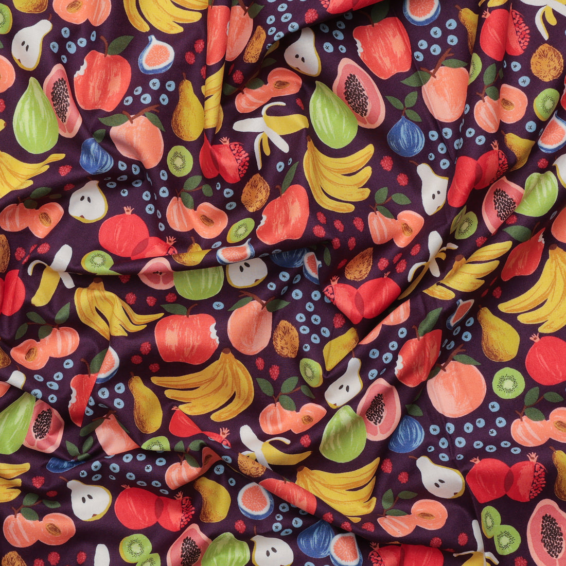 Rifle Paper Co. - Cotton - Orchard - Fruit Stand - Burgundy