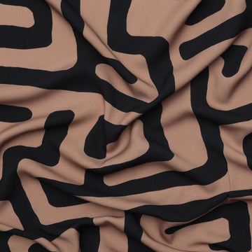 Viscose - Noelle - Digital Twill Print - Coffee Black