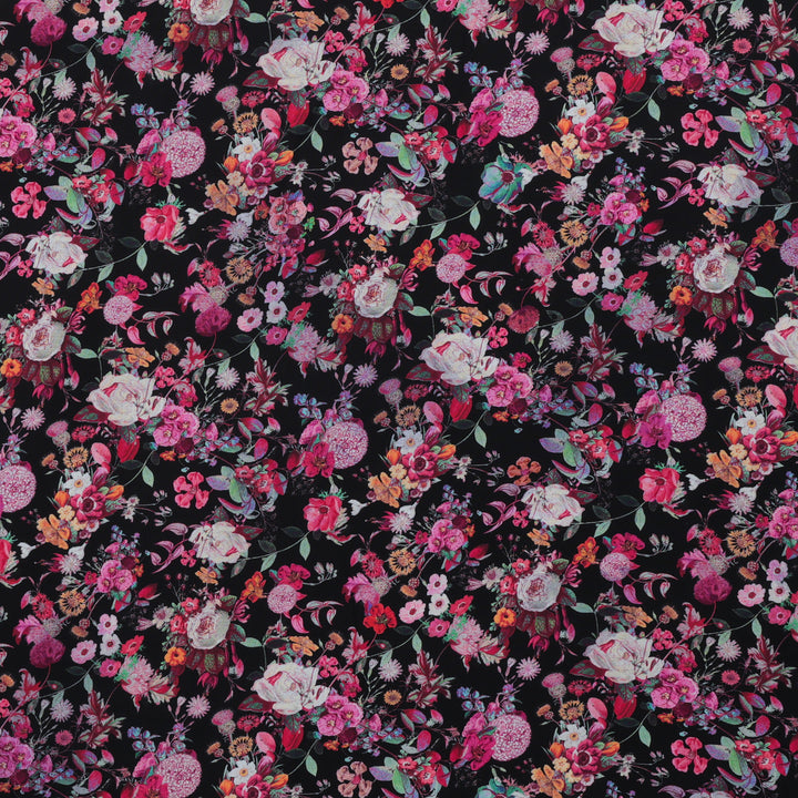 Viscose - Italian Challis - Black Floral - Assorted