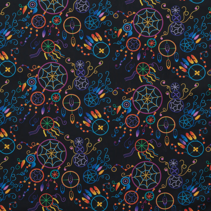 Roxanne Shuttleworth - Poplin - Celestial Dreamcatcher - Black