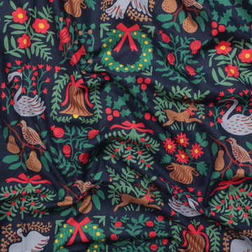 Rifle Paper Co. - Cotton - Holiday Classics III - Tapestry - Navy