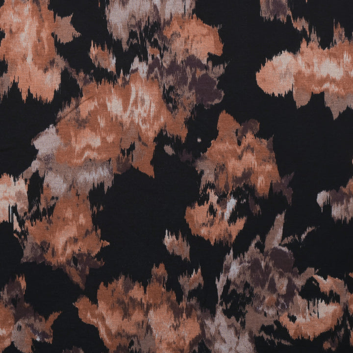 Rayon Blend - Virginia Knit Print - Black Rust