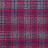 Wool Blend - Double Face Coating - Plaid - Violet Grey Pink