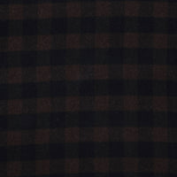 Wool Blend - Double Face Coating - Big Check - Black Brown