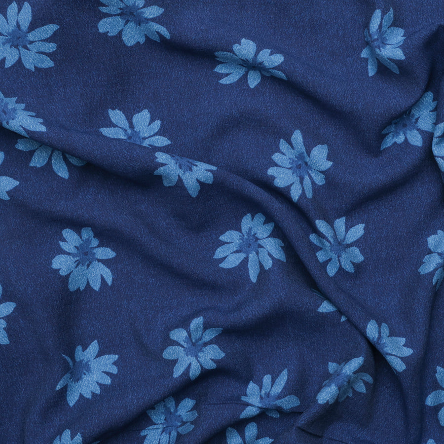 Rayon Blend - Santa Barbara - Print - Blue Denim