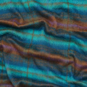 Wool Blend - Coating - Brushed Tweed - Aqua Lilac