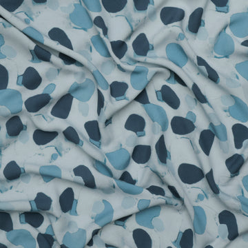 Viscose - Amelia - Challis Print - Blue Small Dot