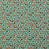 Rachel Hauer - Cotton - Garden Bed - Grid - Mint