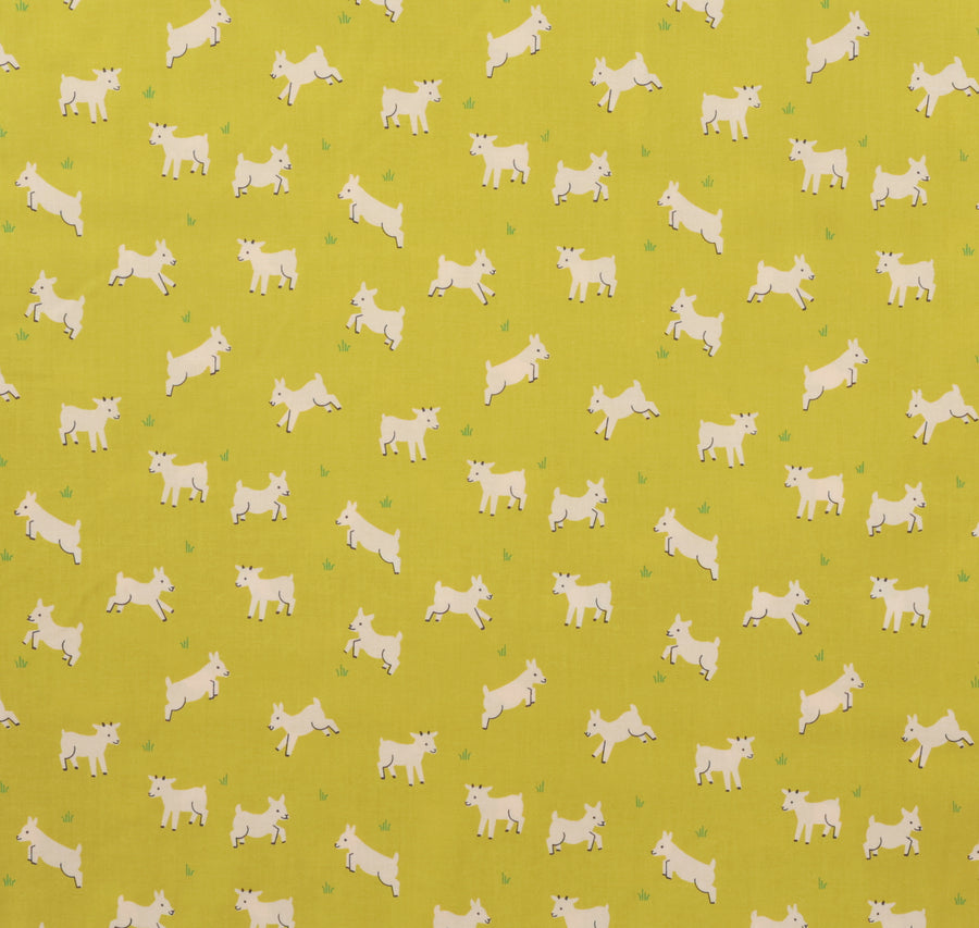 Ruby Star - Cotton - Animal Animal - Baby Goats - Pistachio