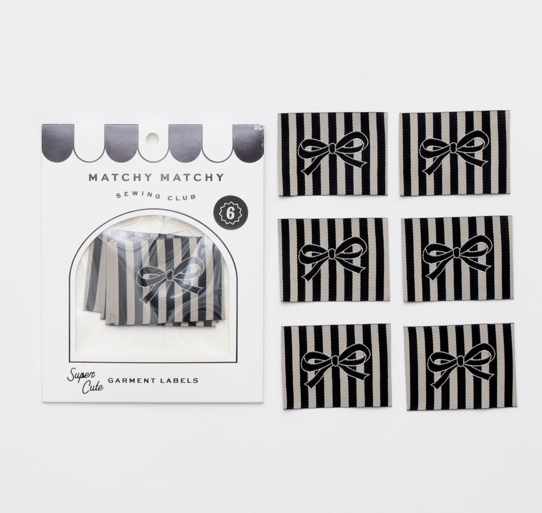 Matchy Matchy Sewing Club - Sewing Labels - Black Bow Large