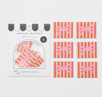 Matchy Matchy Sewing Club - Sewing Labels - Pink Bow Large