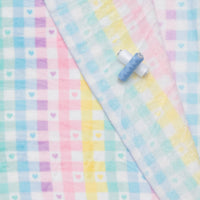 Poly - Minky - Plaid Hearts - Pastel