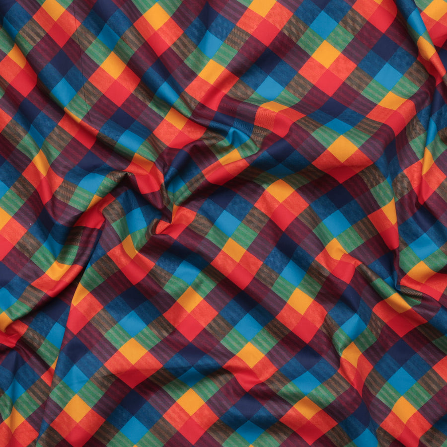 Cotton - Woven - Digital Tartan Print - Multi