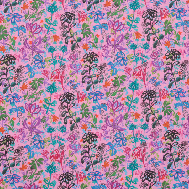 Cotton - Woven - Print - Bright Flowers - Pink