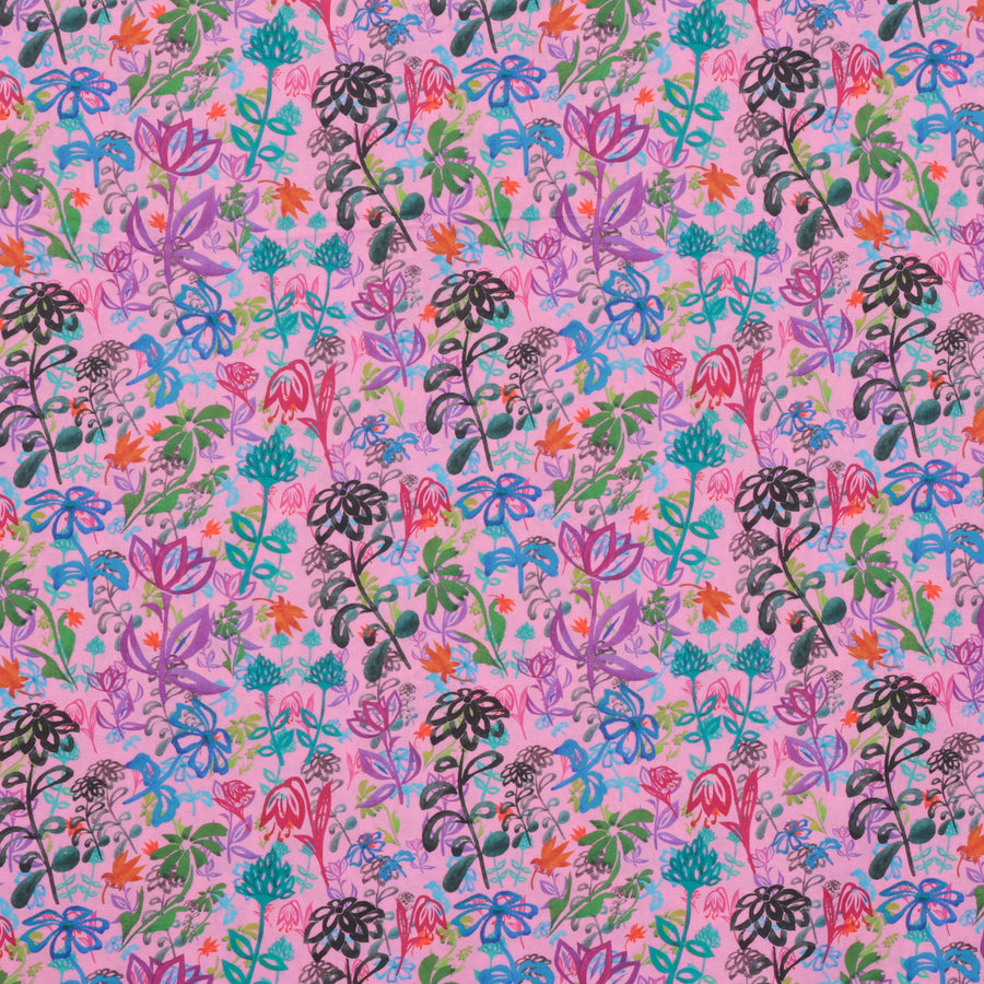 Cotton - Woven - Print - Bright Flowers - Pink