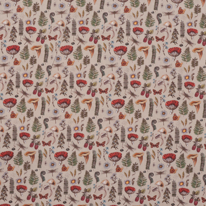 Cotton - Woven - Print - Forest Collection - Beige