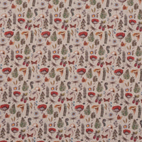 Cotton - Woven - Print - Forest Collection - Beige