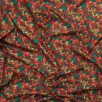 Cotton - Woven - Print - Mushrooms - Green Orange