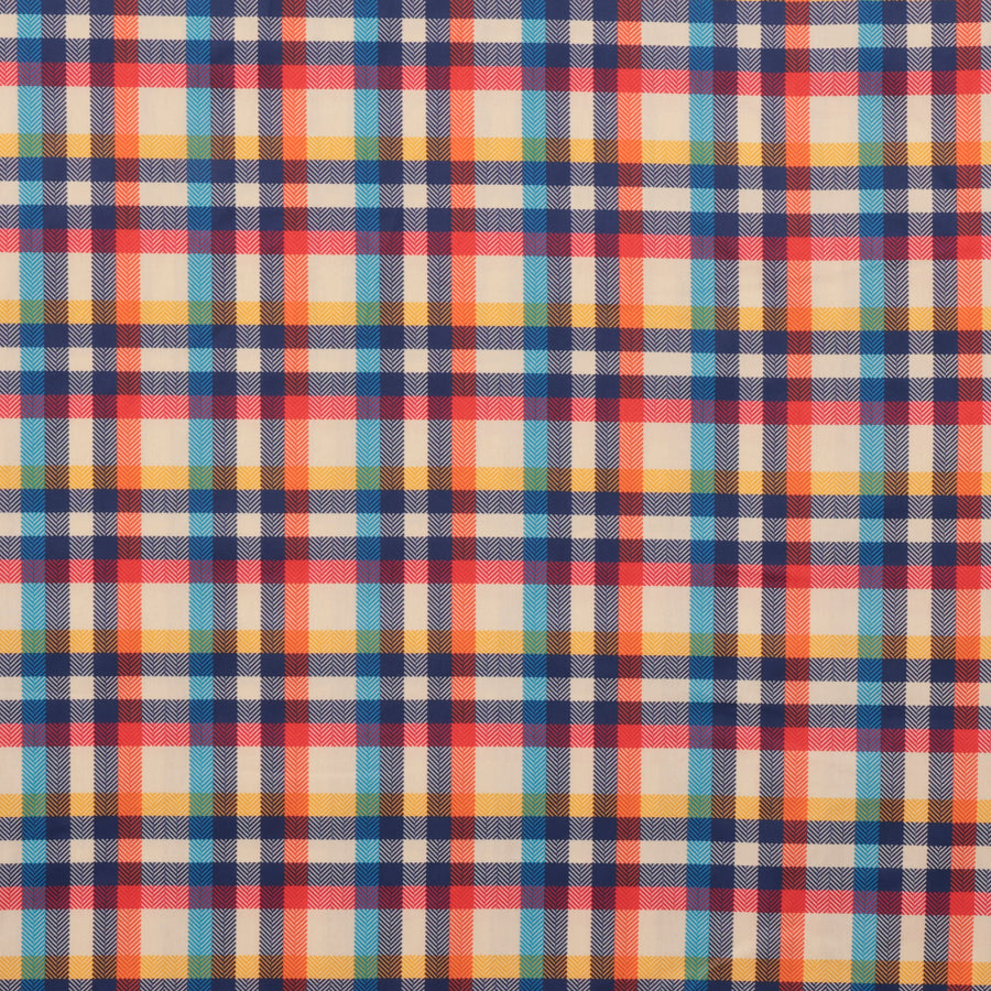 Cotton - Woven - Digital Tartan Print - Orange