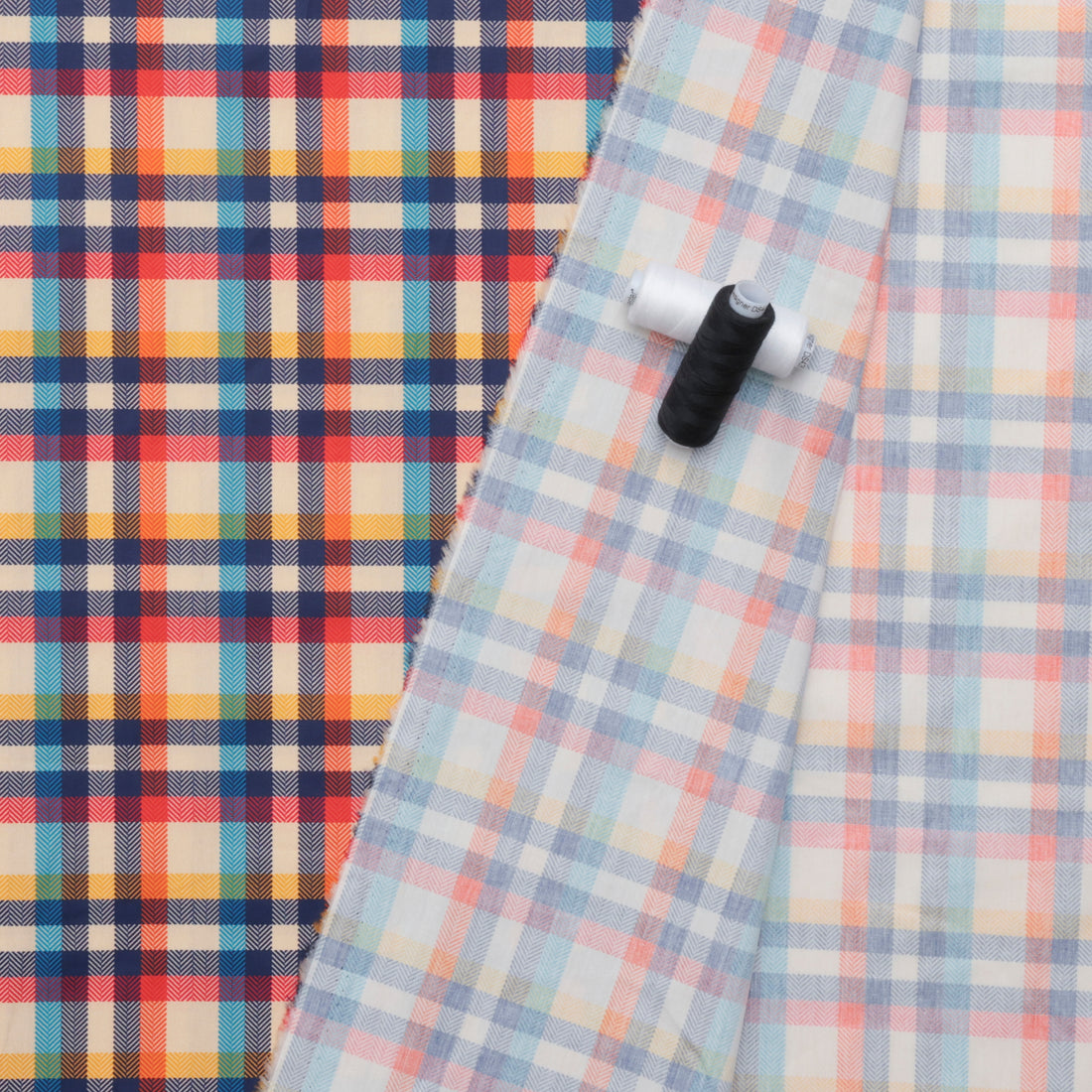 Cotton - Woven - Digital Tartan Print - Orange