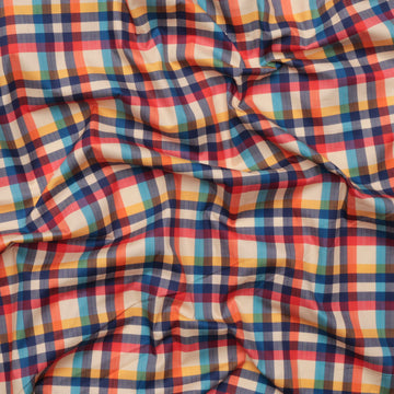 Cotton - Woven - Digital Tartan Print - Orange