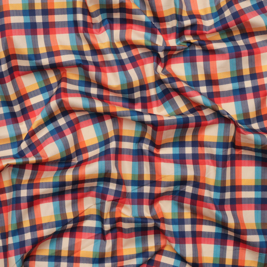 Cotton - Woven - Digital Tartan Print - Orange