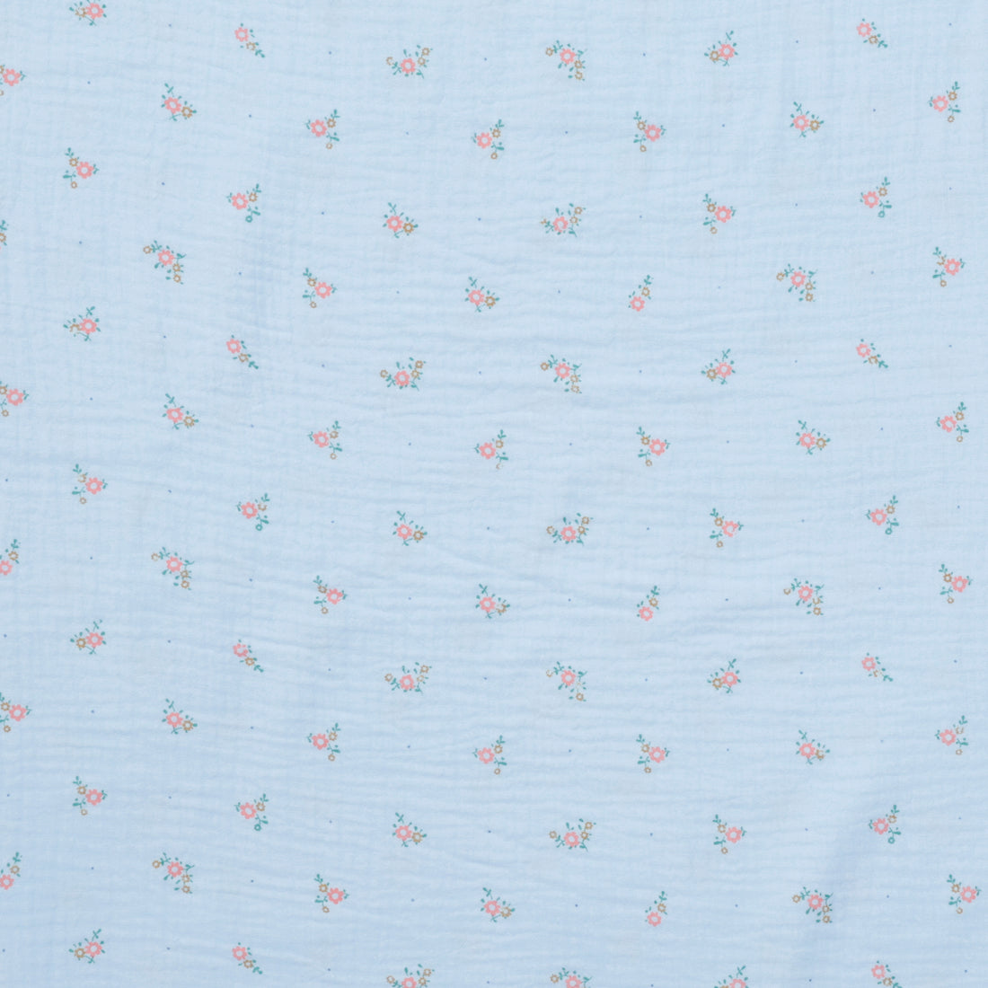 Cotton - Double Gauze - Mini Flowers - Light Blue