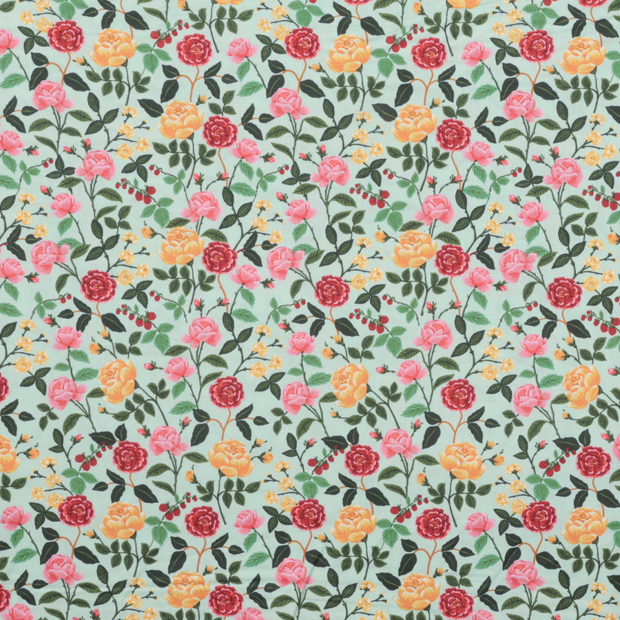 Rifle Paper Co. - Cotton - English Rose - Roses - Mint