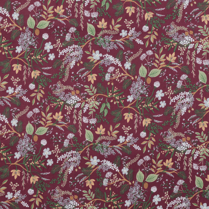 Rifle Paper Co. - Cotton - English Rose - Juniper Forest - Burgundy