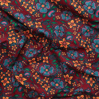 Jackie Traverse - Flannelette - Ojibway Florals - Burgundy