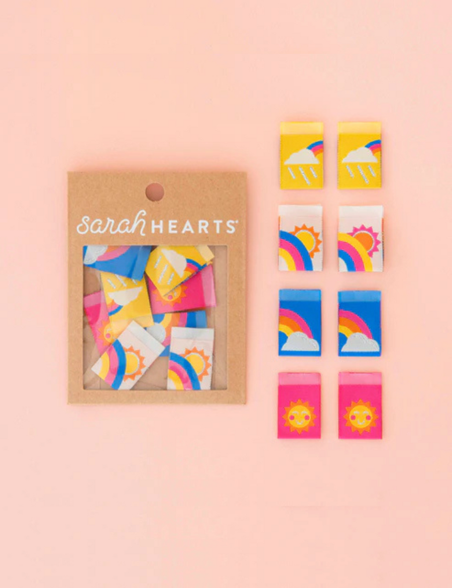 Sarah Hearts - Sewing Labels - Sun and Rainbow Multipack