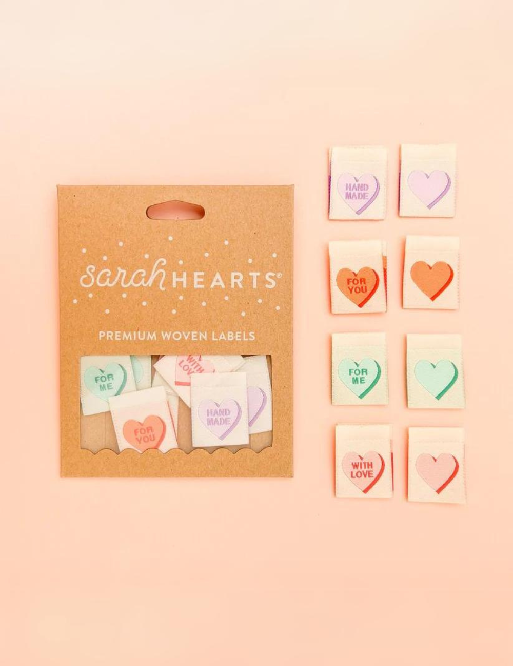 Sarah Hearts - Sewing Labels - Valentines Day Candy