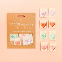 Sarah Hearts - Sewing Labels - Valentines Day Candy