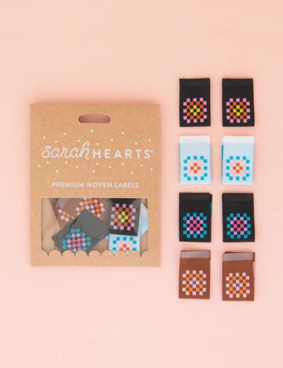 Sarah Hearts - Sewing Labels - Granny Square Multipack