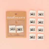 Sarah Hearts - Sewing Labels - Made in 2025 - Organic Cotton