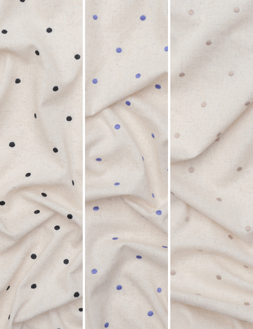 Linen Blend - Salerno - Embroidered Dot - Assorted