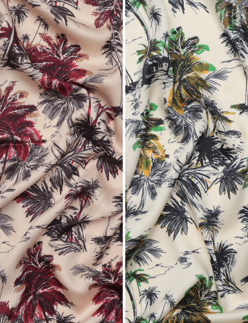 Viscose - Italian Challis - Palm Trees - Assorted