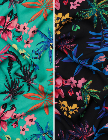 Viscose - Salerno - Challis Print - Tropical - Assorted