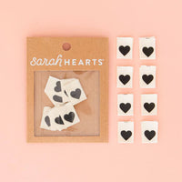 Sarah Hearts - Sewing Labels - Black Heart Organic Cotton