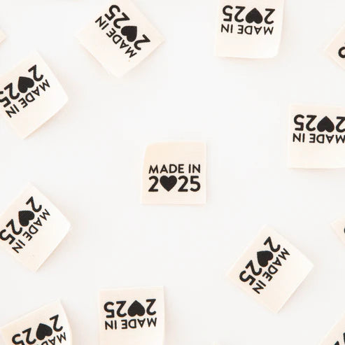 Sarah Hearts - Sewing Labels - Made in 2025 - Organic Cotton