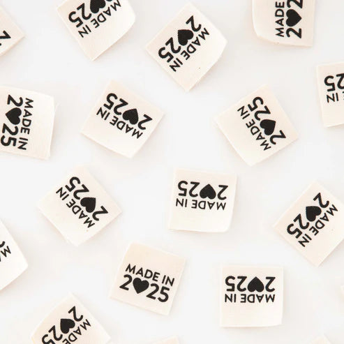 Sarah Hearts - Sewing Labels - Made in 2025 - Organic Cotton